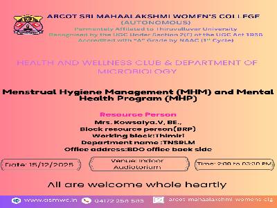 Menstrual Hygiene Management(MHM) and Mental Health Program(MHP)
