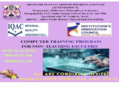 COMPUTER TRAINING PROGRAM FOR NON TEACHING FACULTIES